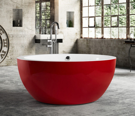 Fräistoend Badewanne Wanne Standbadewanne Ronn Rout Modern Buedzëmmer