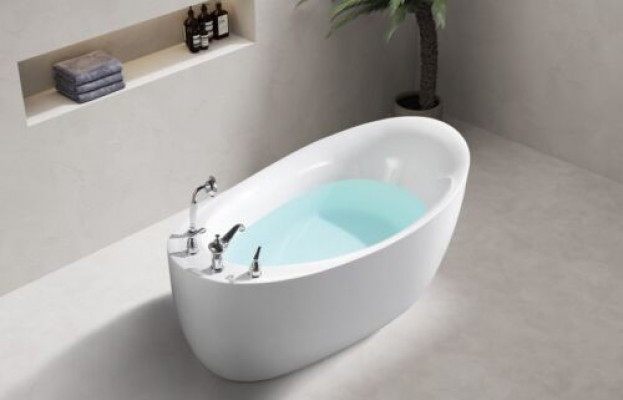 Badekummer Owal Buedbidden Fräistehend 160x80 Armaturen Komplett
