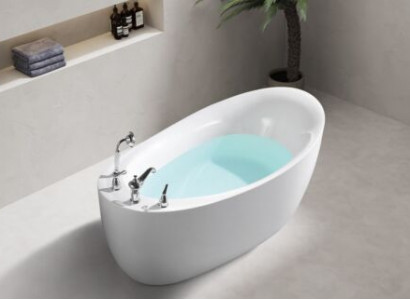 Badekummer Owal Buedbidden Fräistehend 160x80 Armaturen Komplett