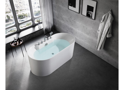 Fräistouss Badewanne Buedzëmmer Acryl Badewanne Wanne Wäiss Zäitegenëssesch