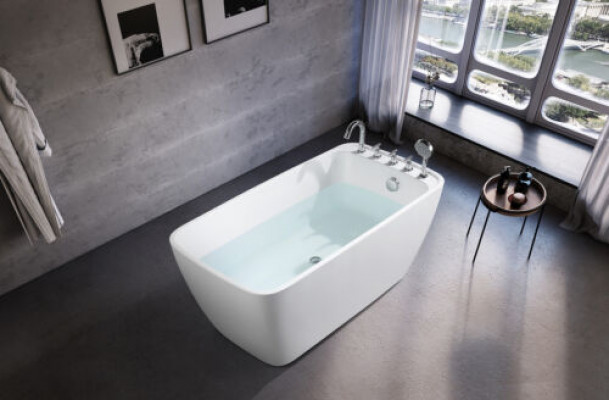 Wanne Buedzëmmer Acryl Buedbidde Wäiss Fräistoend Buedbidde Zäiteméisseg