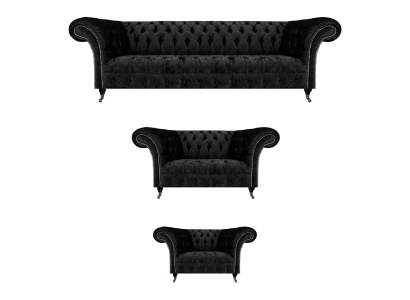 Chesterfield Canapé-Set 3tlg Komplett Wunnzëmmer Sofaen Couch Neit Set