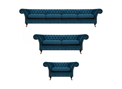 Designer Canapé Set Chesterfield Wunnzëmmer Canapéensemble Couch Polstermiwel 4+2+1