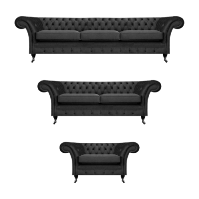 Sofagarnitur Sofaren Couchen Wunnzëmmer Fauteuil Chesterfield Ariichtung 3+2+1