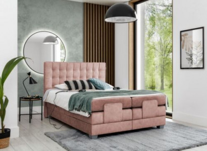 Bett 160x200cm Ariichtung Schlofzëmmer Polsterbett Textil Modern Miwwelen Nei