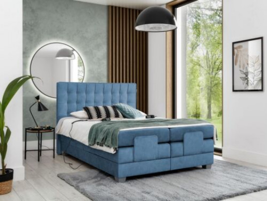 Blo Bett Schlofzëmmer Duebelbett Ariichtung Polsterbett Modern Ariichtung