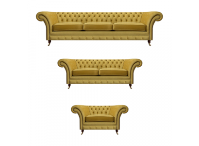 Chesterfield Sofas Set Luxus Komplett Wunnzëmmer Polstermiwwelen Ariichtung