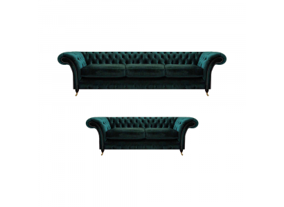 Komplett Miwwelen Wunnzëmmer Sofas 3+2 Sofagarnitur Couchen Chesterfield
