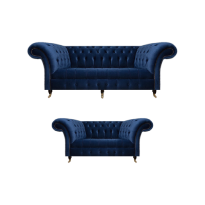 Chesterfield Set Drësëtzer Canapé Couch Ariichtung Fautteuil Wunnzëmmer Nei