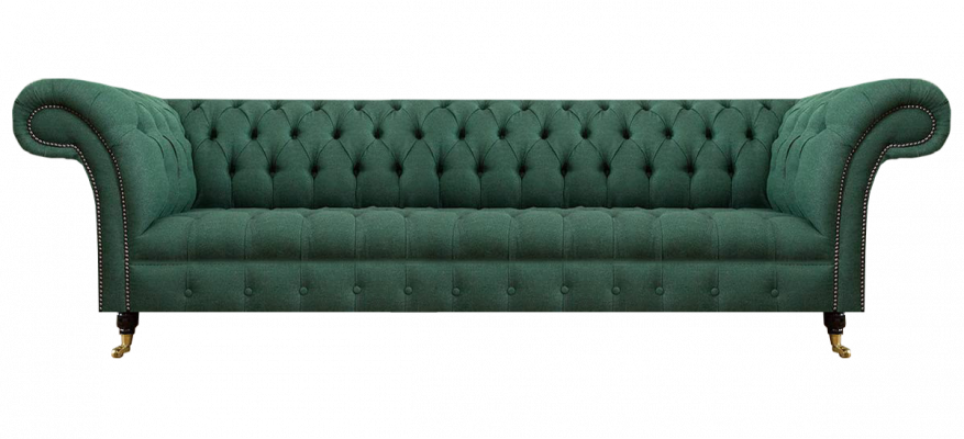 Polsterméiwelluxus Véiersëtzer Sofa Canapé Gréng Wunnzëmmer Chesterfield