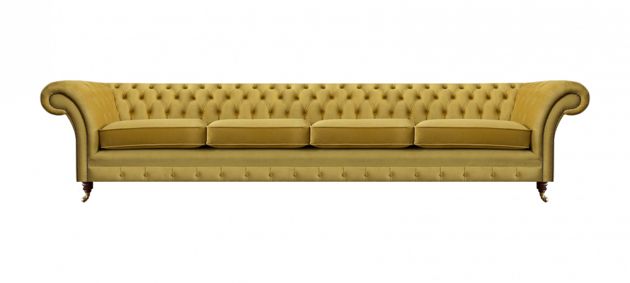 Wunnzëmmer Giel Canapé Véiersëtzer Couch Chesterfield Polstersëtz Ariichtung
