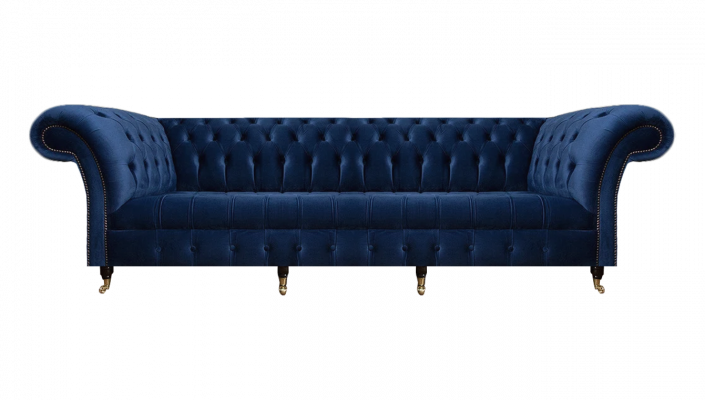 Wunnzëmmer Canapé Véiersëtzeger Couch Polstersmiwwelen Blo Luxus Chesterfield