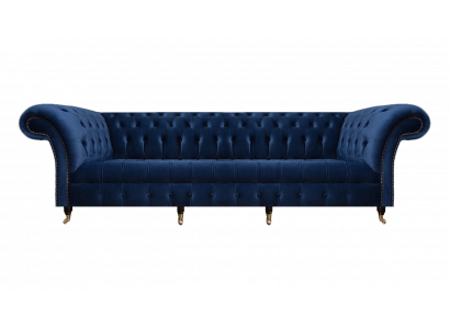 Wunnzëmmer Canapé Véiersëtzeger Couch Polstersmiwwelen Blo Luxus Chesterfield