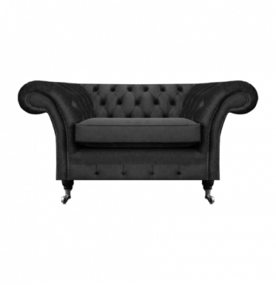 Nei Luxus Polstersëtz Wunnzëmmer Sessel Chesterfield Schwaarz Ariichtung
