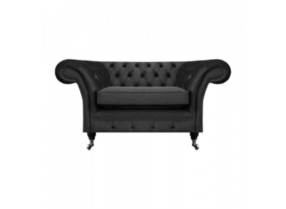 Nei Luxus Polstersëtz Wunnzëmmer Sessel Chesterfield Schwaarz Ariichtung
