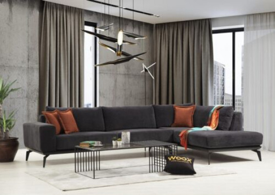 Exklusivt gro Polster Ecksotfa Designer Eckgarnitur Modern Couchen
