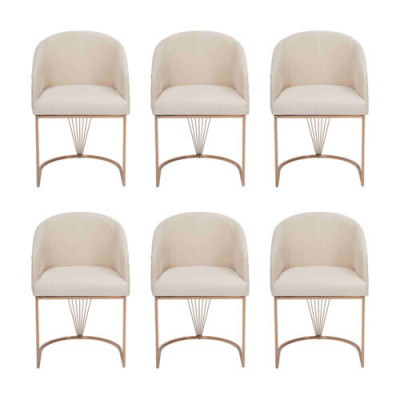 Grupp Garnitur Still 6x Stull Set Textil Polster Sëtz Edelstol Iesszëmmer Nei