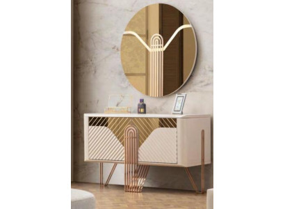 Modern beige Kommod Schlofzëmmer Konsole Edelstol Luxus Miwwelen Nei