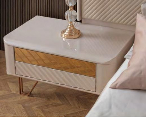 Modern Wäiss Schlofzëmmer Garnitur Designer Kleederschaf 4-Teile Set