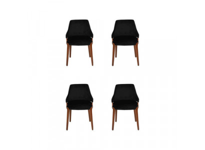 Luxus Iesszëmmer Schwarz 4x Still Modern Holz Miwwelen Still Design Ariichtung