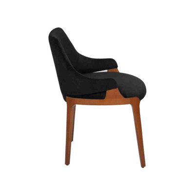 Modern schwaarz 6x Stull Luxus Holz Miwwel Stull Design Ariichtung Neien