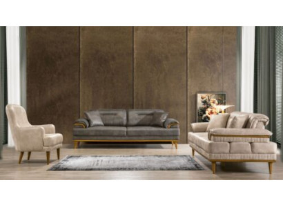 Designer Wunnzëmmer Couch-Set Luxus Sofagarnitur 3+3+1 Sëtzer 3-Teile Set