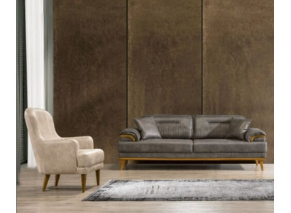 Modern Stoffsitzgruppe fir de Salon Exklusiv Couchgarnitur 3+1 Sëtzer 2-Deeler