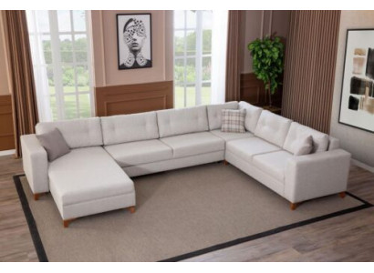 Stilvollt Wunnzëmmer U-Form Sofa Designer Ecksofa Luxus Edelt Couchen