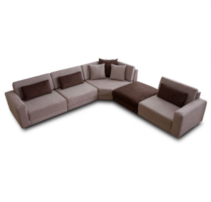 Moderne L-Form Canapé Wunnzëmmer Polstercanapé Stoffsfa Designer Miwwelen