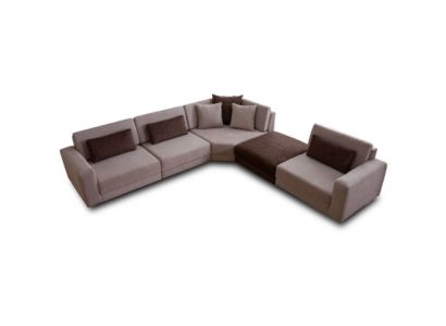 Moderne L-Form Canapé Wunnzëmmer Polstercanapé Stoffsfa Designer Miwwelen
