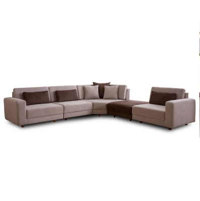 Moderne L-Form Canapé Wunnzëmmer Polstercanapé Stoffsfa Designer Miwwelen