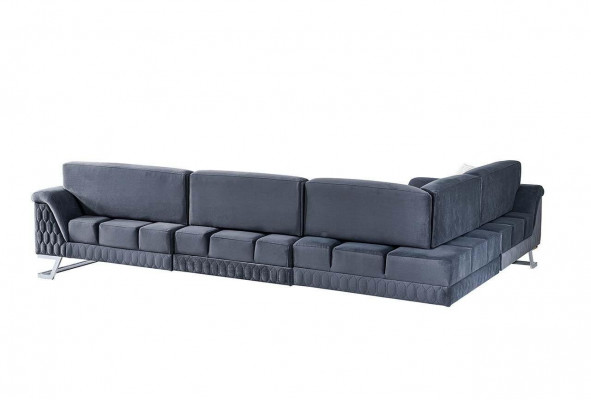 Stilvoll Gro L-Form Canapé Wunnzëmmer Designer Stoffcanapé Eckcanapé Nei