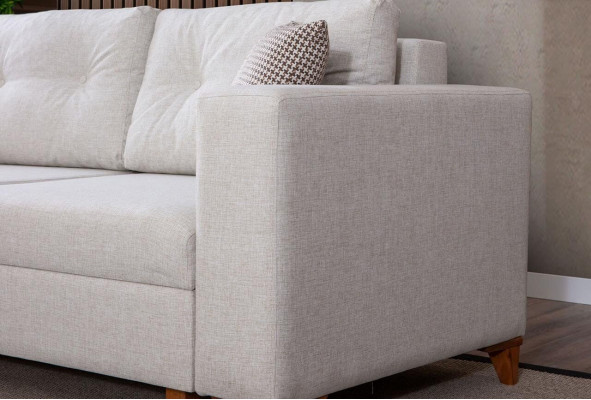 Wäisst U-Form Sofa Wunnzëmmer Eckkanapé Stoffsofa Luxus Miwwelen Neit