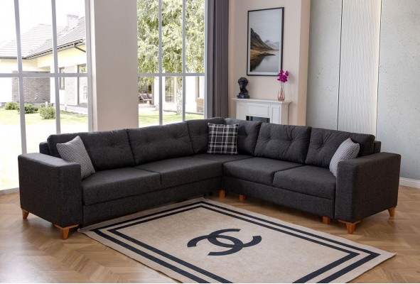 Grou Wohnzimmer L-Form Sofa Designer Stoffssofa Luxus Modern Couch