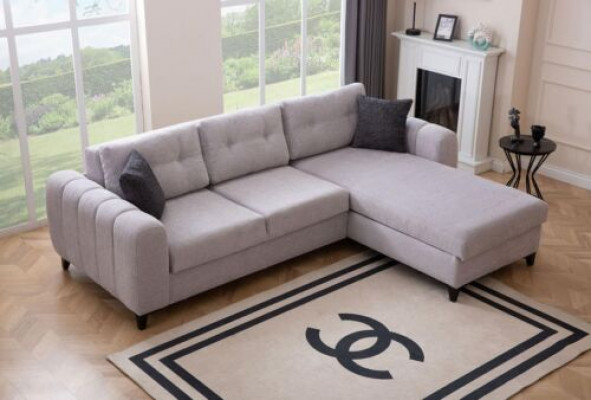Wäisst Pouff Ecksofa Designer Sëtzmiwwelen Textil Wunnzëmmer Canapé Nei
