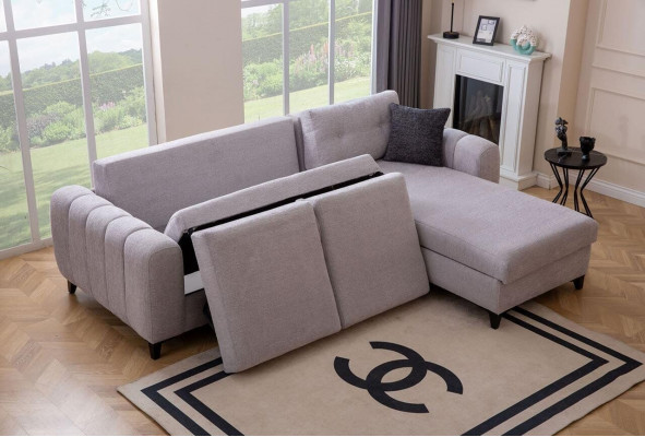 Wäisst Pouff Ecksofa Designer Sëtzmiwwelen Textil Wunnzëmmer Canapé Nei