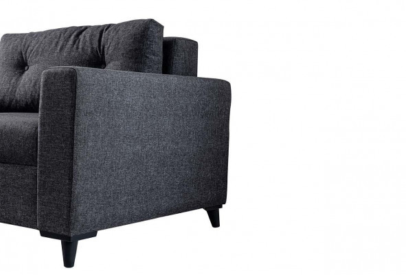 Donkelgraut Polstersofa Designer Eckssofa Bettfunktioun Wunnzëmmer Sofa