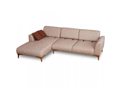 Beige L-Form Eckcouch Wunnzëmmer Designer Canapé Luxus Sëtzmiwwelen Nei