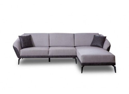 Wäiss-Gro L-Form Wunnzëmmer Stoffsofa Designer Ecksofa Textil Miwwelen