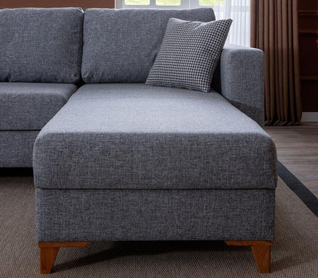 Stilvollt Graut Polstersofa Designer Ecksofa Wunnzëmmer Sëtz-Couch Nei