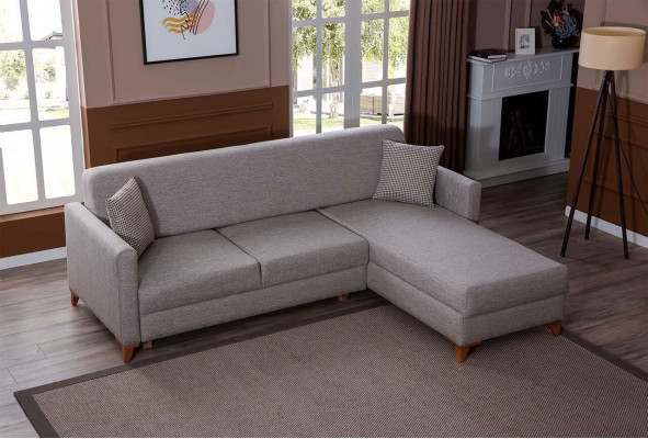 Hellgréng Stoffcanapé Wunnzëmmer Designer Couch Luxus Eckcanapé Nei