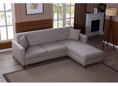 Hellgréng Stoffcanapé Wunnzëmmer Designer Couch Luxus Eckcanapé Nei