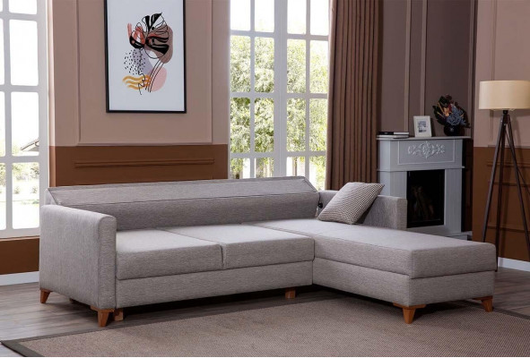 Hellgréng Stoffcanapé Wunnzëmmer Designer Couch Luxus Eckcanapé Nei