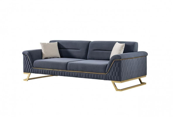 Bloen Designer-Wunnzëmmer Edelstol 3-Sëtzer Modern Luxus Miwwelen Neit