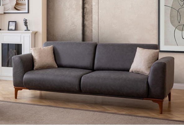Grau Kënschtlieder Lieder Wunnzëmmer Designer Couch Luxuriéise 3-Sëtzer