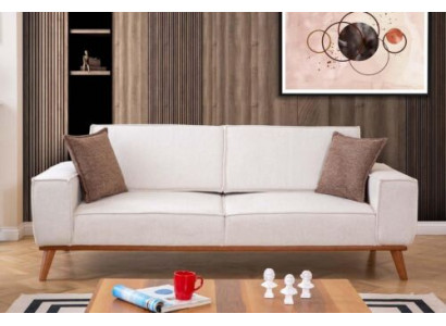 Wäiss Polsterkanapé Wunnzëmmer Designer Stoffskanapé Luxus Edel Sëtzmiwwel
