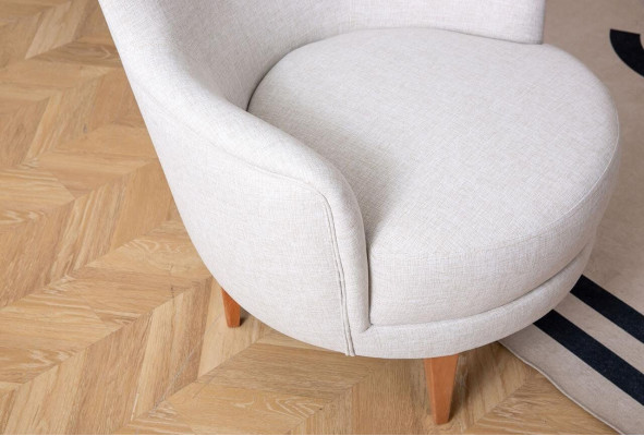 Wäissen Textil Sëtz Stilvollen Wunnzëmmer Eenzelseesselen Designer Lehnseesselen