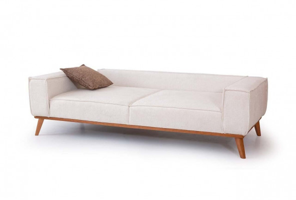 Wäiss Polsterkanapé Wunnzëmmer Designer Stoffskanapé Luxus Edel Sëtzmiwwel