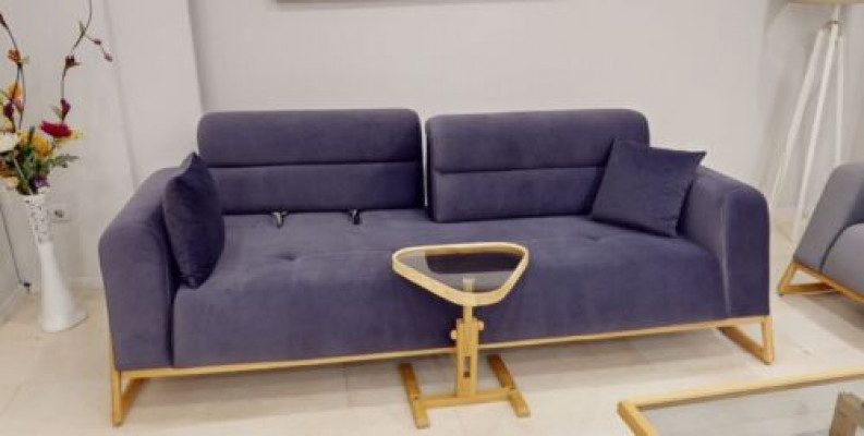 Exklusiven Bloen 3-Sëtzer Wunnzëmmer Designer Couch Luxus Sëtzmiwwel