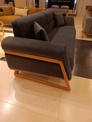 Exklusiven Bloen 3-Sëtzer Wunnzëmmer Designer Couch Luxus Sëtzmiwwel